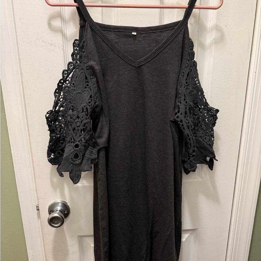 Elegant Black Cold Shoulder Top